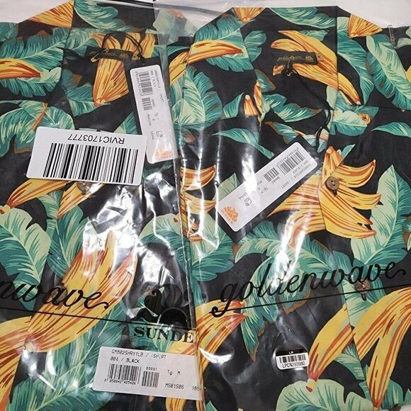 SUNDEK Men's Goldenwave Short Sleeve Shirt Casual Floral Hawaiian Leaf Print - M - Picture 6 of 9